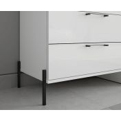 Credenza 2 ante 3 cassetti con piedini, finitura Bianco lucido e opaco