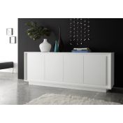 Credenza Moderna, Madia di Design, 4 ante, Bianco Opaco