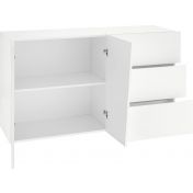 Credenza Moderna Bianco Laccato Lucido  2 ante, 3 cassetti