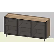 credenza 3 ante vetro rovere