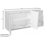 Madia credenza 2 ante 3 cassetti bianco lucido