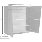 Madia credenza alta 4 ante bianco lucido