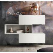 Credenza Madia moderna sospesa GJ 504 in finitura Frassinato Bianco