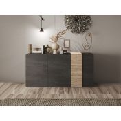 Innovativa Credenza 3 ante in finitura Kadiz e Titanio