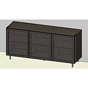 credenza moderna con vetri fumè