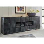 Credenza Moderna, Madia di Design, 2 ante e 4 cassetti, finitura Ossido