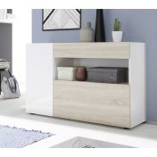 Credenza madia bianco lucido e rovere samoa