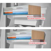 Letto a soppalco con passerella a 3 posti letto Moretti Compact, Flora e Pavone