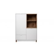 Madia buffet Kilsbo con 2 ante e 1 cassetto in finitura Bianco opaco e Legno vecchio