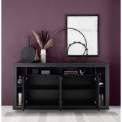 Credenza Nero frassinato a 4 ante