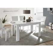 Tavolo bianco laccato lucido serigrafato, 6 posti a sedere