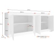 Credenza Moderna Effetto marmo, Madia di Design, 4 ante