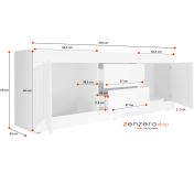 Porta TV moderno due ante battenti e due cassetti, effetto Marmo