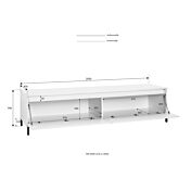 Misure Mobile tv moderno colore Bianco lucido, L.200