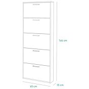 Scarpiera salvaspazio, colore rovere Samoaa, 5 ante a ribalta, made in Italy