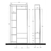 Guardaroba di design moderno con specchio finitura Pero 