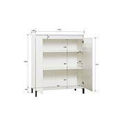 misure Madia alta 2 ante colore Bianco Lucido, Made in italy