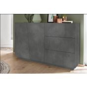 Credenza Moderna, 2 ante, 3 cassetti, finitura Ardesia