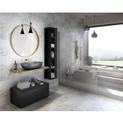 Mobile bagno Nero opaco e anticato bronzo