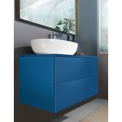 Mobile da bagno Blu azzurro con due cassetti, sospeso