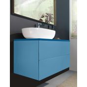 Mobile da bagno Blu pastello con due cassetti, sospeso