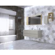 Mobile bagno 4 cassetti con lavabo integrato, finitura Bianco opaco 