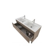 Mobile bagno con doppio lavabo e piedini, Jog 40