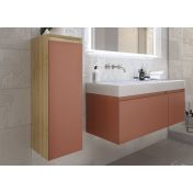 Mobile con lavabo integrato, sospeso, finitura Marrone rame 