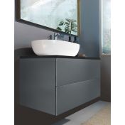 Mobile bagno sospeso 2 cassetti, finitura Grigio basalto