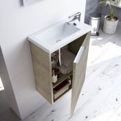 Composizione da bagno composta da lavabo di 40 cm con chiusura ammortizzata