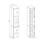 Colonna multiuso 2 ante finitura Bianco Lucido