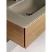 Mobile bagno con lavabo integrato con cassetto, finitura Bronzo anticato e satinato Terra