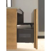 Mobile bagno con lavabo integrato con cassetto, finitura Bronzo anticato e satinato Terra