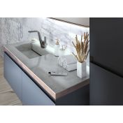 Mobile sospeso con lavabo integrato, finitura Grigio grafite