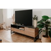 Porta tv in finitura bamboo e antracite