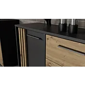 madia nera e legno