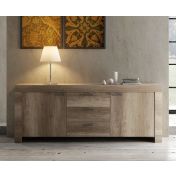 Credenza madia 2 ante 3 cassetti shabby chic scontata, Noce