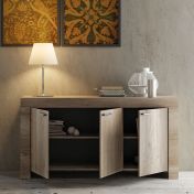 Credenza madia 3 ante shabby chic scontata, Noce