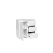 Conveniente credenza  1 anta e 3 cassetti, colore Bianco opaco 