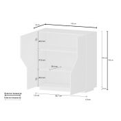 Credenza alta Bianco lucido L.100 cm, Made in Italy