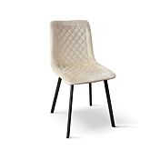 Sedia imbottita in velluto, Beige economica