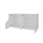 Credenza salvaspazio 4 ante in finitura Bianco lucido 