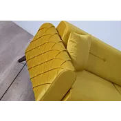 divano tessuto giallo ocra
