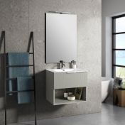 Mobile da bagno sospeso con lavabo in ceramica, colore Yuta