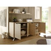 Credenza Moderna, Madia di Design, 4 ante, Legno Sherwood Oak