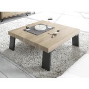 Tavolino moderno per soggiorno, "Wood" Sherwood Oak 86x86 cm