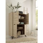 Credenza Moderna, Madia di Design, 4 ante Alta, Legno Sherwood Oak