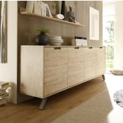 Credenza Moderna, Madia di Design, 4 ante, Legno Sherwood Oak