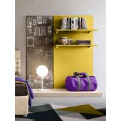 Cameretta bambini scontata, finitura Olmo, Giallo cedro e Grigio cenere