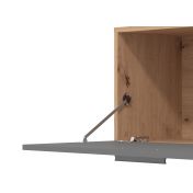Parete attrezzata con ripiani, finitura Rovere e Grigio grafite
